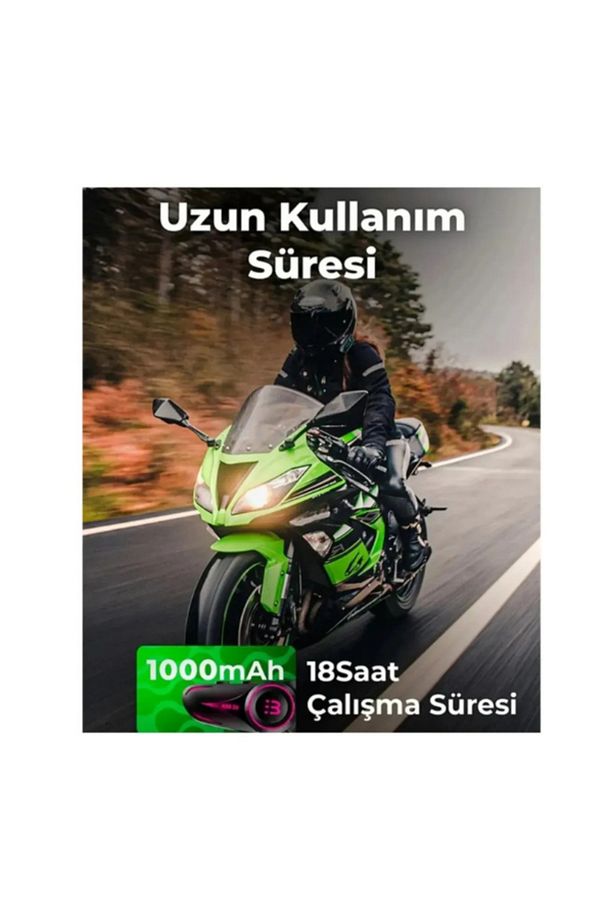 2X Bağlantılı Telsizli Bluetooth 5.3 Motosiklet Kask Kulaklık Intercom Işıklı Motorsiklet Interkom - 7