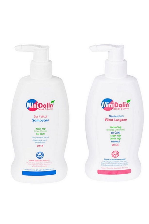 Minidolin Bebek Saç Ve Vücut Şampuanı 250 ml Minidolin Nemlendirici Vücut Losyonu 250 ml - 1