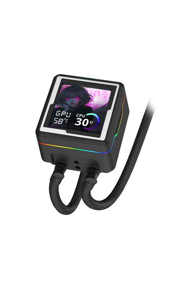 AquaForge 360 Intel-AMD 360MM LCD Ekranlı ARGB Siyah Sıvı Soğutucu - 4