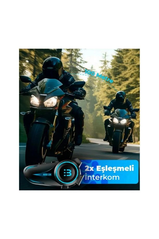 2X Bağlantılı Telsizli Bluetooth 5.3 Motosiklet Kask Kulaklık Intercom Işıklı Motorsiklet Interkom - 6