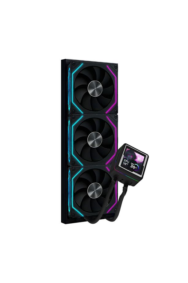 AquaForge 360 Intel-AMD 360MM LCD Ekranlı ARGB Siyah Sıvı Soğutucu - 3