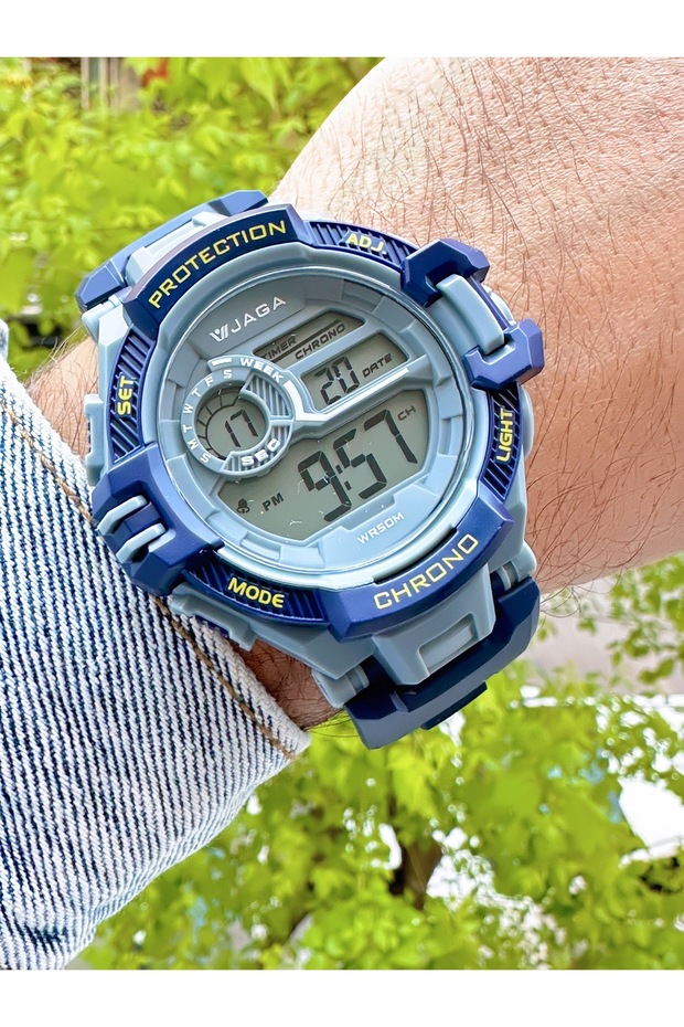 10 Atm Waterproof Silicone Cord Men's Wrist Watch with Chronometer
