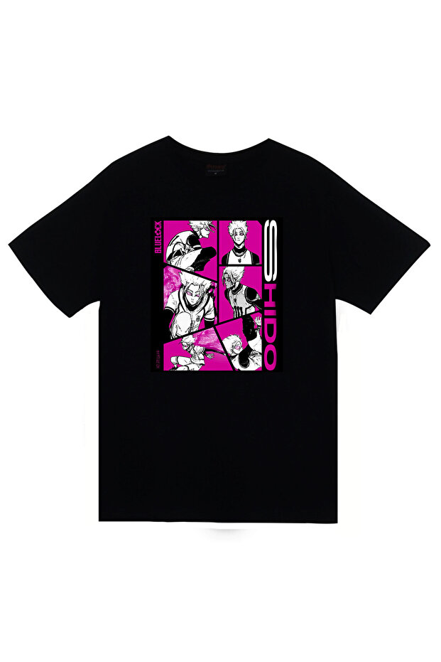 Blue Lock, Shidou Ryusei Anime Printed Unisex 100% Cotton Black T-Shirt