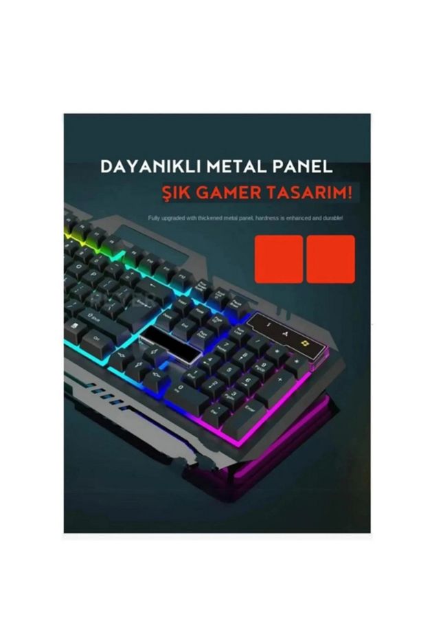 Kablolu Oyuncu Klavye Mouse Set Işıklı Q Klavye Gaming Bkb9 - 5