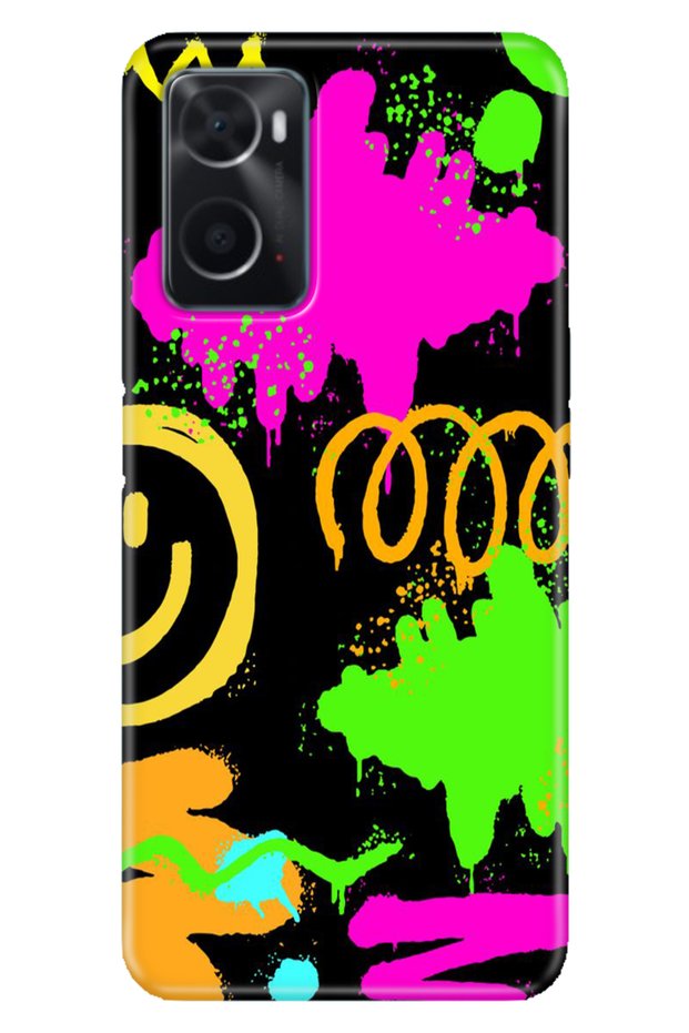 Oppo A76 Case Colorful Special Themed Patterned Silicone Tpu Stock Smile
