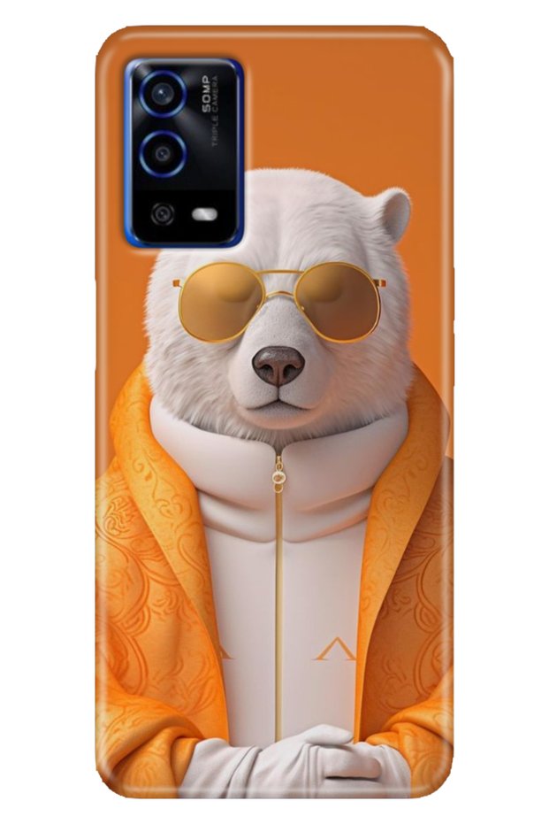 Oppo A55 4g Case Colorful Special Themed Patterned Silicone Tpu Stock Style Bear
