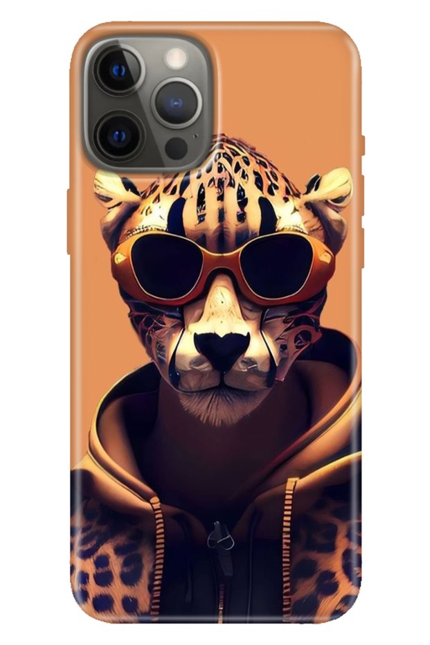 جراب لهاتف ابل ايفون 12 برو بتصميم نمر سيليكون مطبوع