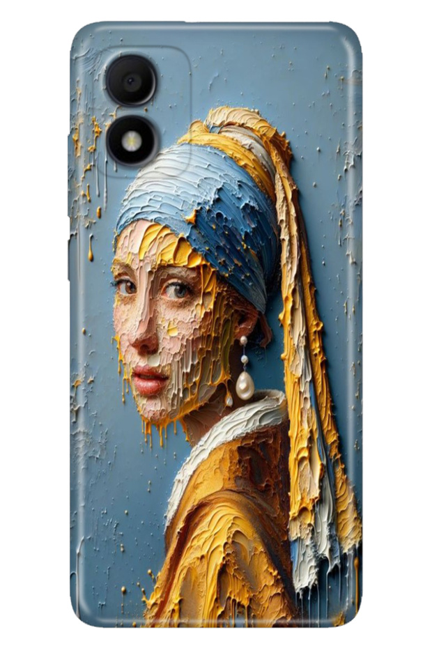 Tcl 303 Case Silicone Colorful Phone Case with Pearl Earrings