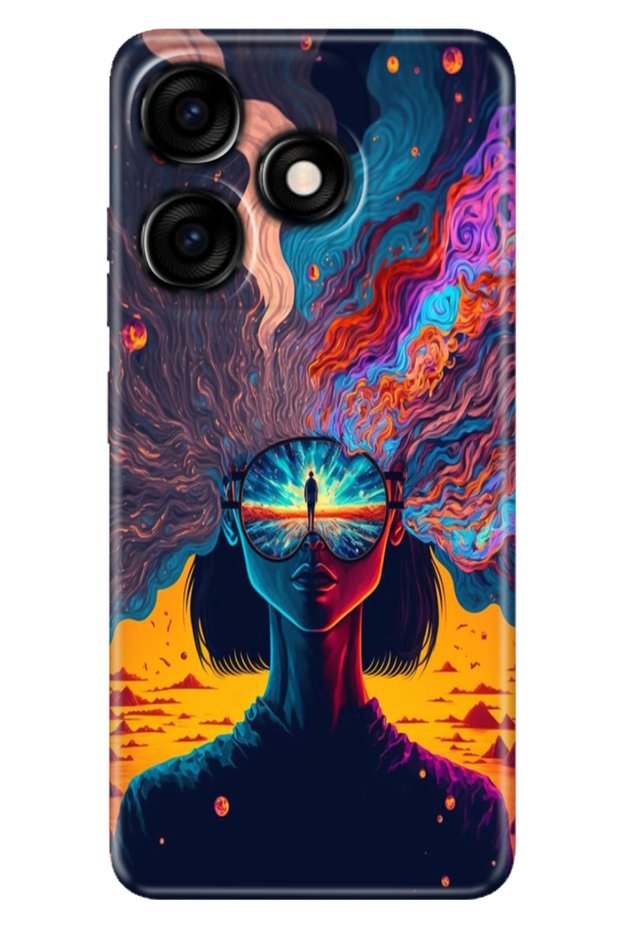 Tecno Spark 10 4g - 10C Case Colorful Custom Drawing Flexible Silicone Swirl