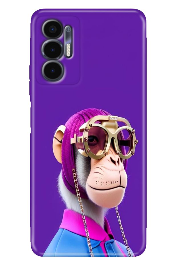 Tecno Pova 3 Case (Lf7N) Compatible Colorful Print Pattern Flexible Silicone Monkey