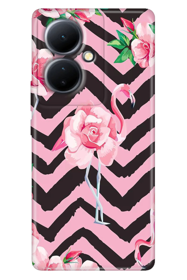Vivo V29 Lite 5G Case Patterned Silicone Campaign Cover Flamingo