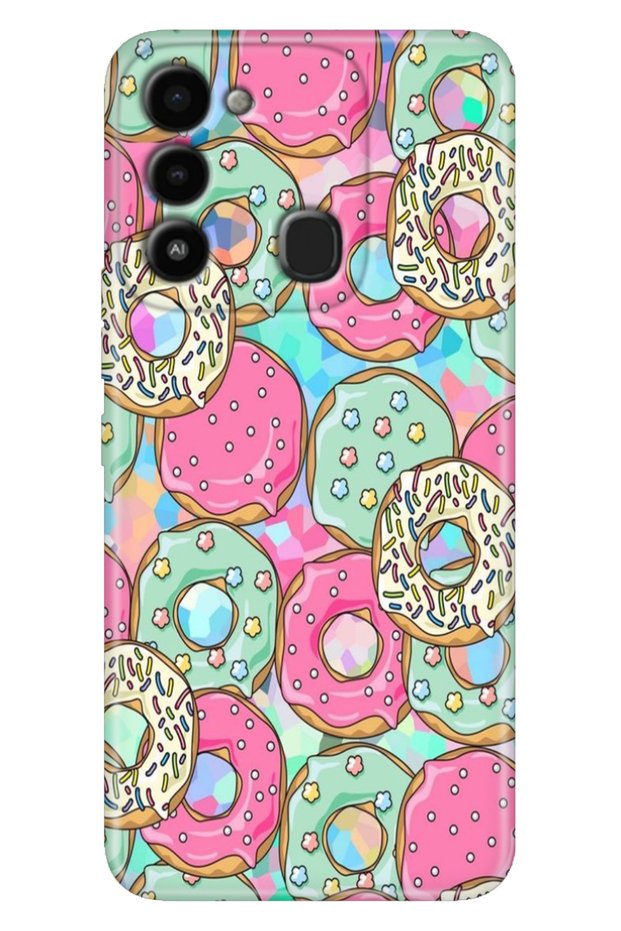 Tecno Spark 8C Case Colorful Themed Patterned Tpu Tecno 8C Silicone Donut
