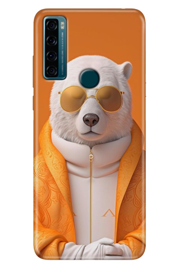 Tcl 20 Se Case Printed Silicone Colorful Illustrated Back Cover Style Bear