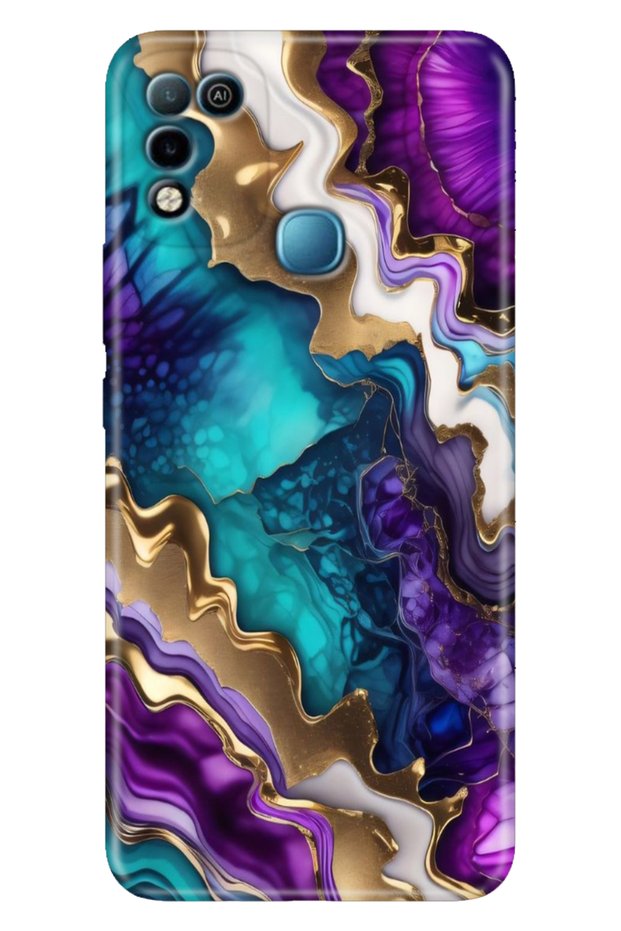 Infinix Hot 11 Play Compatible Case Full Patterned Colorful Tpu Silicone Sharp Amethyst