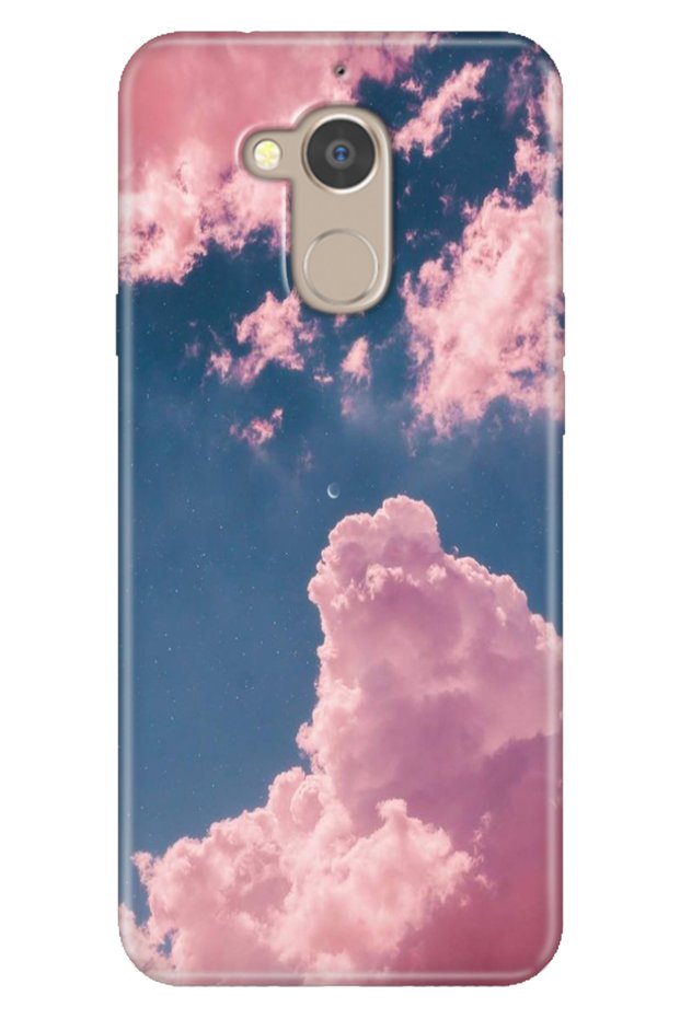 جراب متوافق مع General Mobile GM 8 منقوش من السيليكون الملون TPU UV Pink Cloud