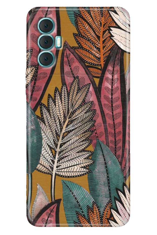 Tecno Spark 8 Pro Case Colorful Silicone Cover Leaves