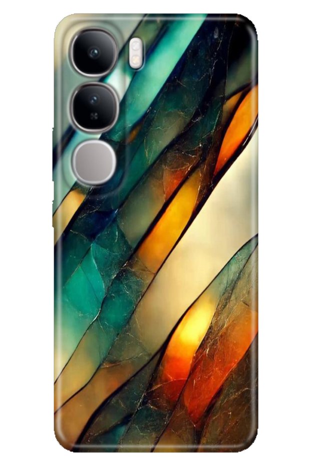 Vivo V40 Lite Case Colorful Flexible Silicone Themed Patterned Tpu Flora Marble