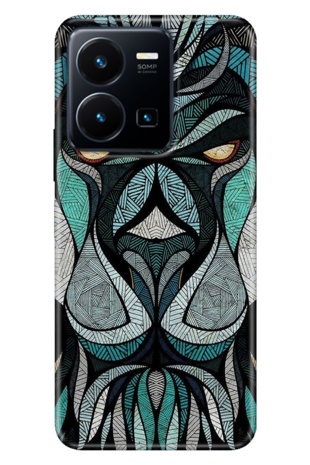 Vivo Y22S -Y35 Case Colorful Tpu Uv Printed Patterned Silicone Lion Mandala