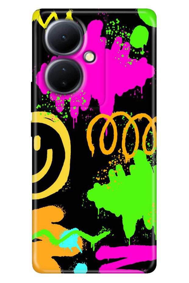 Vivo V29 Lite 5g Case Patterned Silicone Campaign Cover Smile