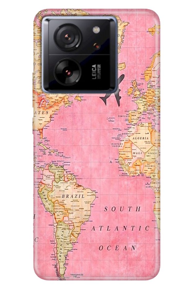 Xiaomi Mi 13t - 13t Pro Case Colorful Patterned Print Design Silicone Map