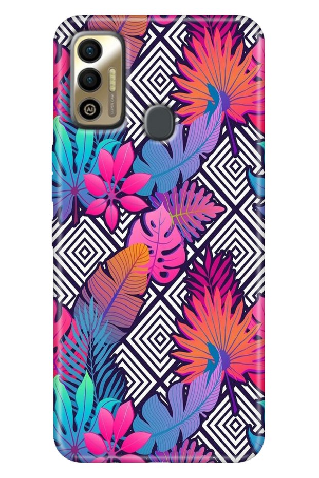 حافظة Tecno Spark 7 - 7T مصنوعة من مادة TPU ذات نمط ملون ومزخرف من السيليكون النباتي من Tecno