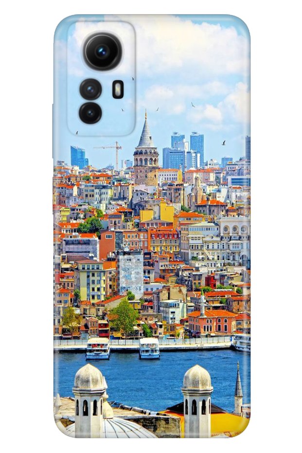 حافظة هاتف Xiaomi Redmi Note 12S مصنوعة من السيليكون بتصميم مطبوع ملون من اسطنبول