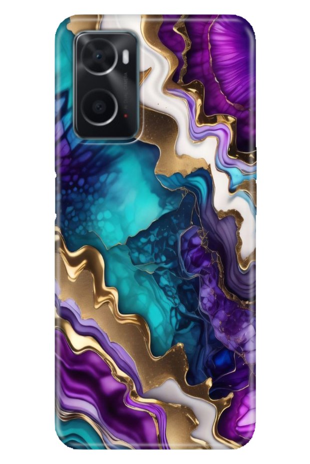 Oppo A76 Case Colorful Special Themed Patterned Silicone Tpu Stock Sharp Amethyst