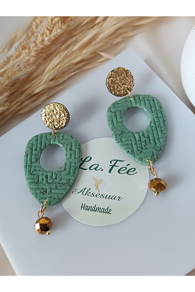 Bohemian & Ethnic Pattern Textured Bead Detail Dangle Women Earrings Polymer Clay Earrings
