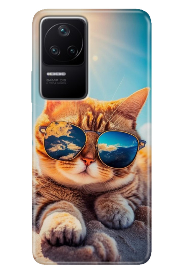 Xiaomi Poco F4 Case Patterned Cover Colorful Cat