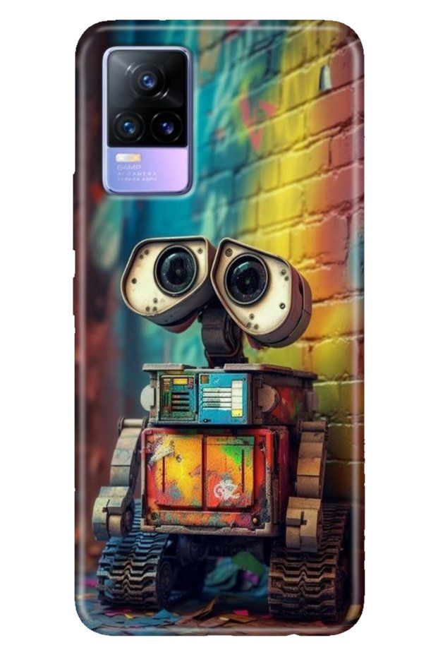جراب Vivo V21 من السيليكون المزخرف المصور والمتوافق مع غطاء روبوت