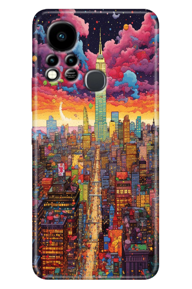 Infinix Hot 11S Compatible Case Colorful Tpu Silicone Retro Newyork