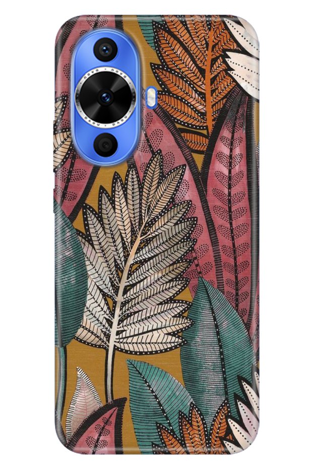 Huawei Nova 12S Case Colorful Tpu Uv Printed Patterned Silicone Leaves