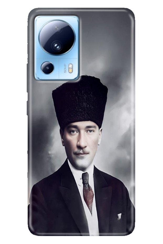 Xiaomi Mi 13 Lite Case Patterned Mi 13 Lite Design Silicone Ataturk