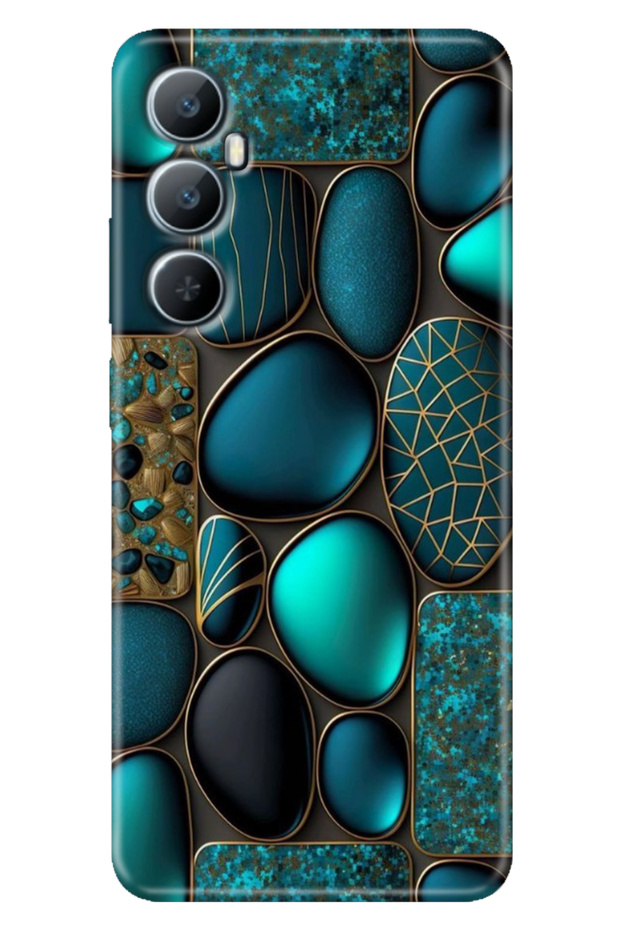 Realme C65 Case (Rmx3910) Compatible Colorful Printed Silicone Marble