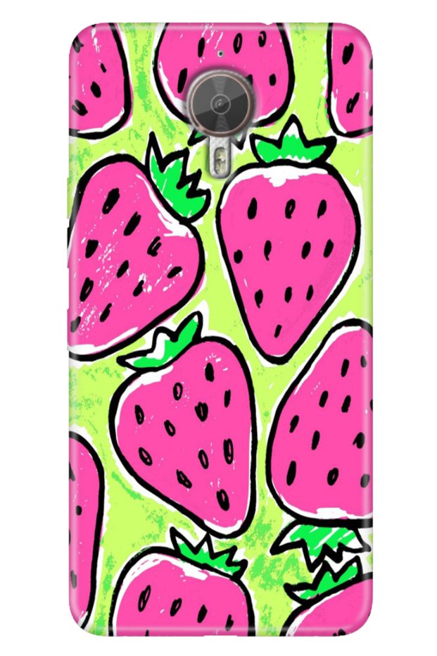 General Mobile Gm 5 Plus Case Patterned Trend Silicone Strawberry