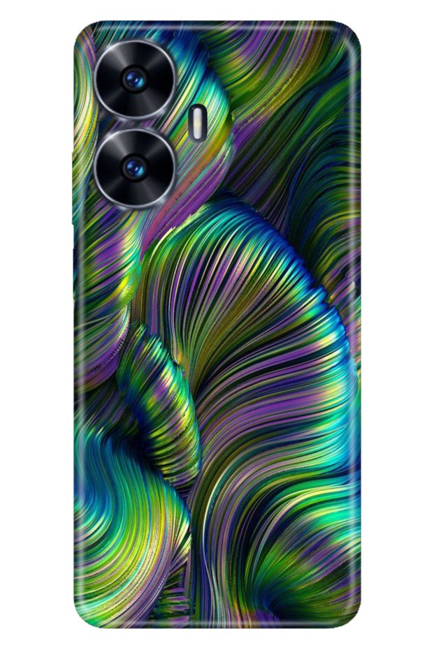 Realme C55 Case Colorful Patterned Print Silicone Uv Holographic