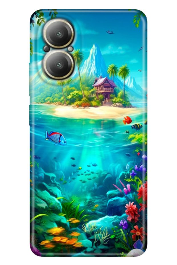 Realme 12 Lite Case Colorful Rubber Printed Patterned Silicone Tpu İsland