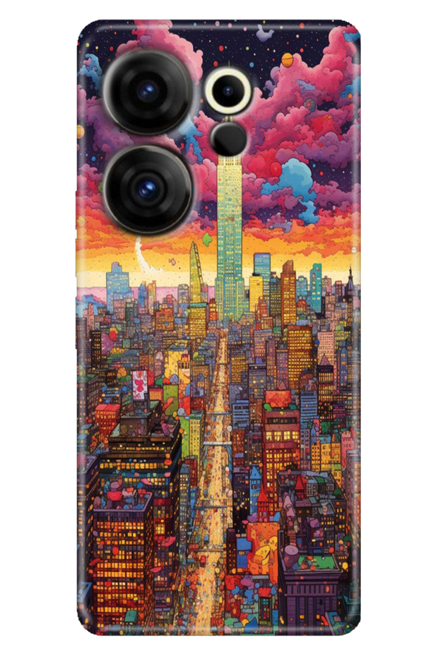 Tecno Camon 20 Premier 5g Case (Ck9N) Compatible Patterned Silicone Retro Newyork