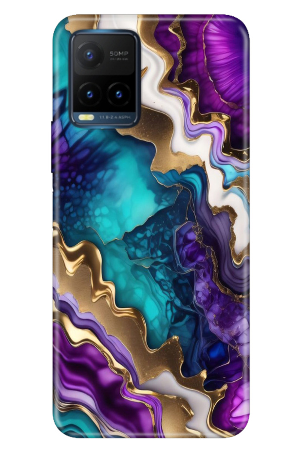 Vivo Y21S Case Colorful Tpu Uv Printed Patterned Silicone Sharp Amethyst