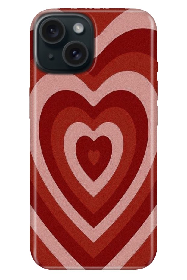 iPhone 13 - 14 Case Colorful Tpu Uv Printed Patterned Silicone Matte Heart