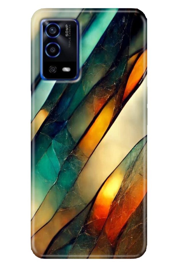 Oppo A55 4g Case Colorful Special Themed Patterned Silicone Tpu Stock Flora Marble