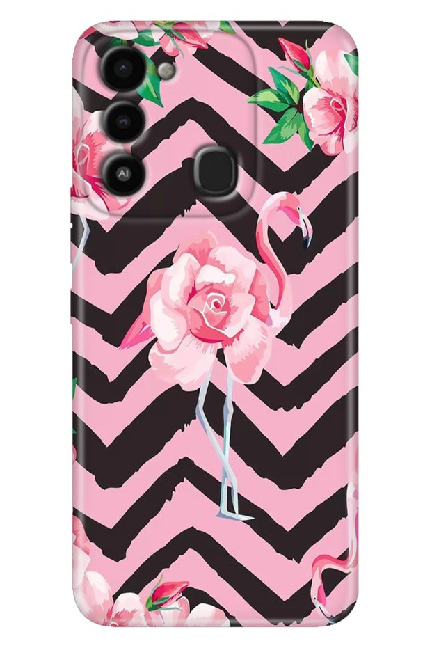 Tecno Spark 8C Case Colorful Themed Patterned Tpu Tecno 8C Silicone Flamingo