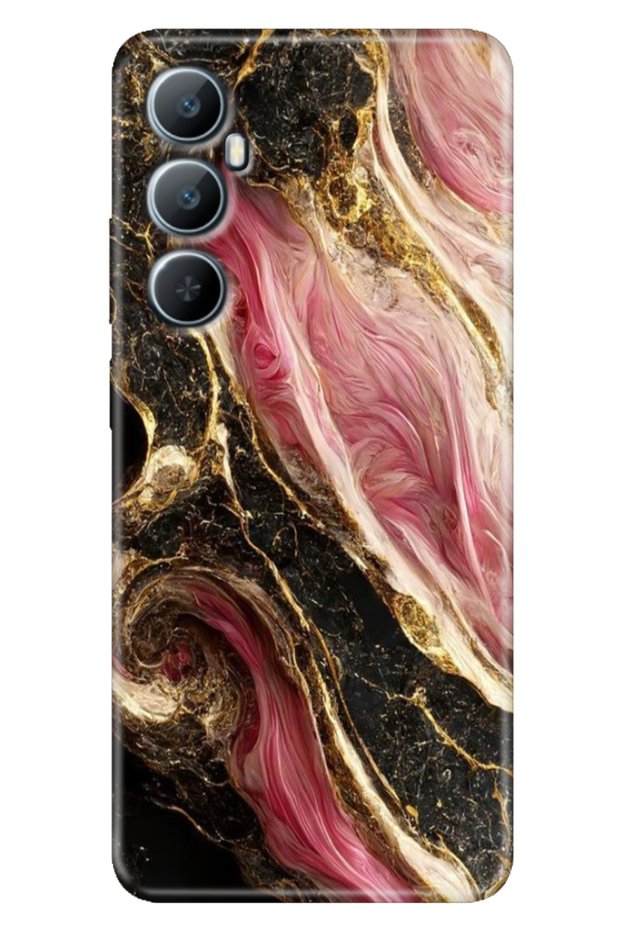 Realme C65 Case (Rmx3910) Compatible Colorful Printed Silicone Seattle Marble