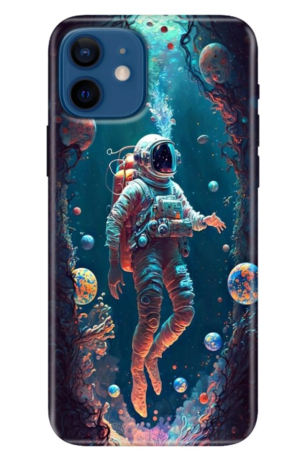 Case for Apple iPhone 12 Colorful Printed Silicone Astronaut