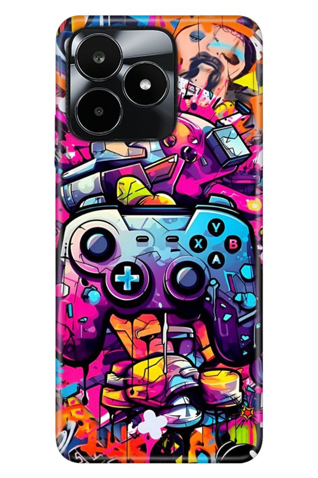 Realme C53 Case (Rmx3760) Compatible Patterned Silicone Colorful Tpu Uv Gamer