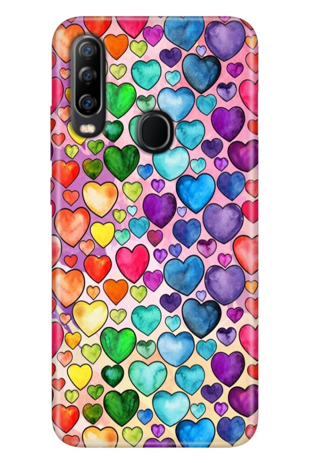 General Mobile Gm 20 Pro Case Printed Silicone Case Uv Heart Drawing