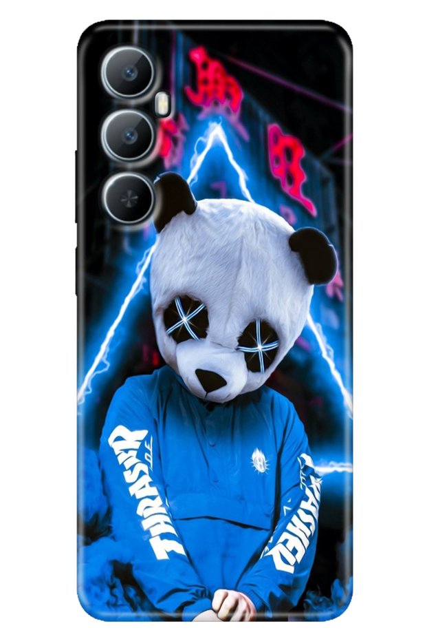 Realme C65 Case (Rmx3910) Compatible Colorful Printed Silicone Cool Panda
