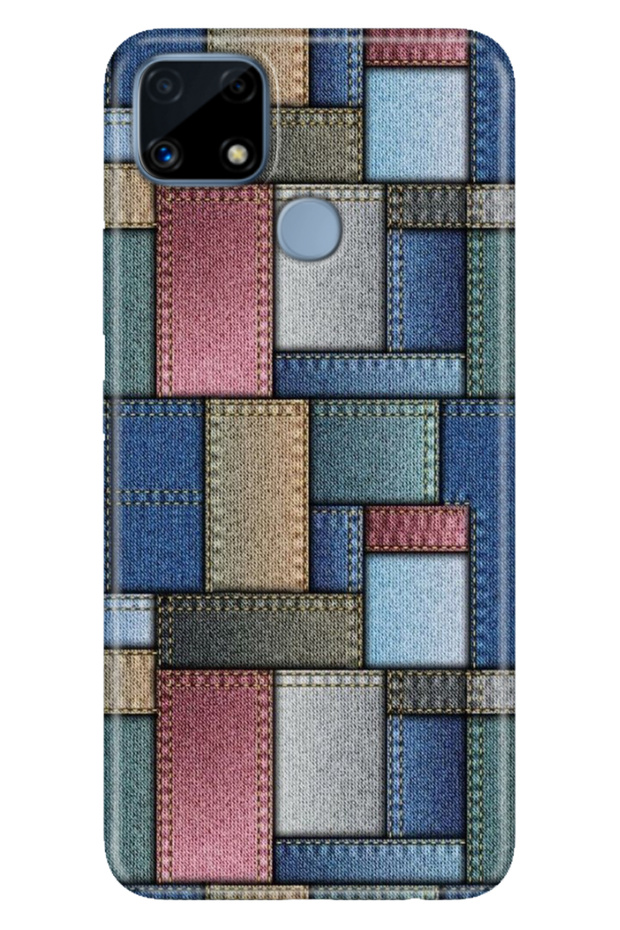 Realme C25 Case Patterned Silicone Colorful Phone Case Jean Pattern
