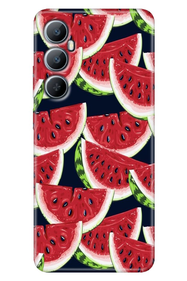 Realme C65 Case (Rmx3910) Compatible Colorful Printed Silicone Watermelon