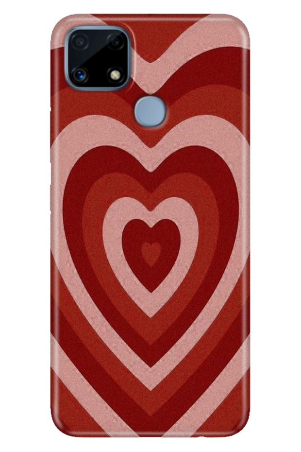 Realme C25 Case Patterned Silicone Colorful Phone Case Matte Heart